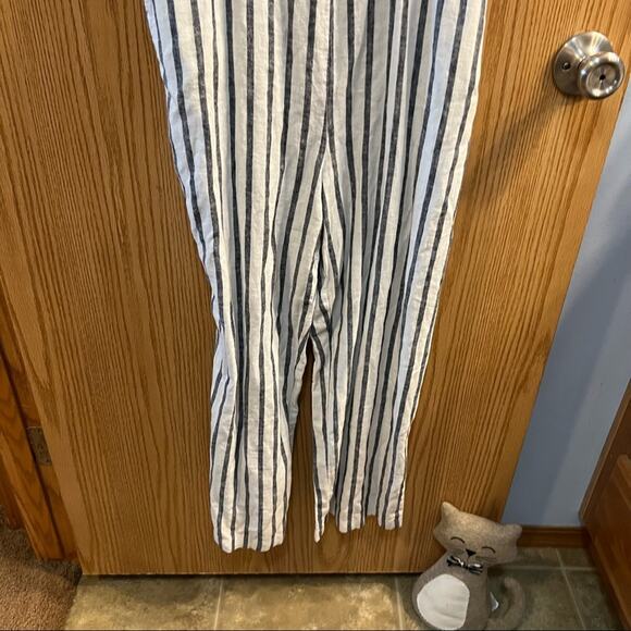 NWT Old Navy Sleeveless Striped Romper Size Small Linen Blend w/ Pockets - Picture 3 of 10